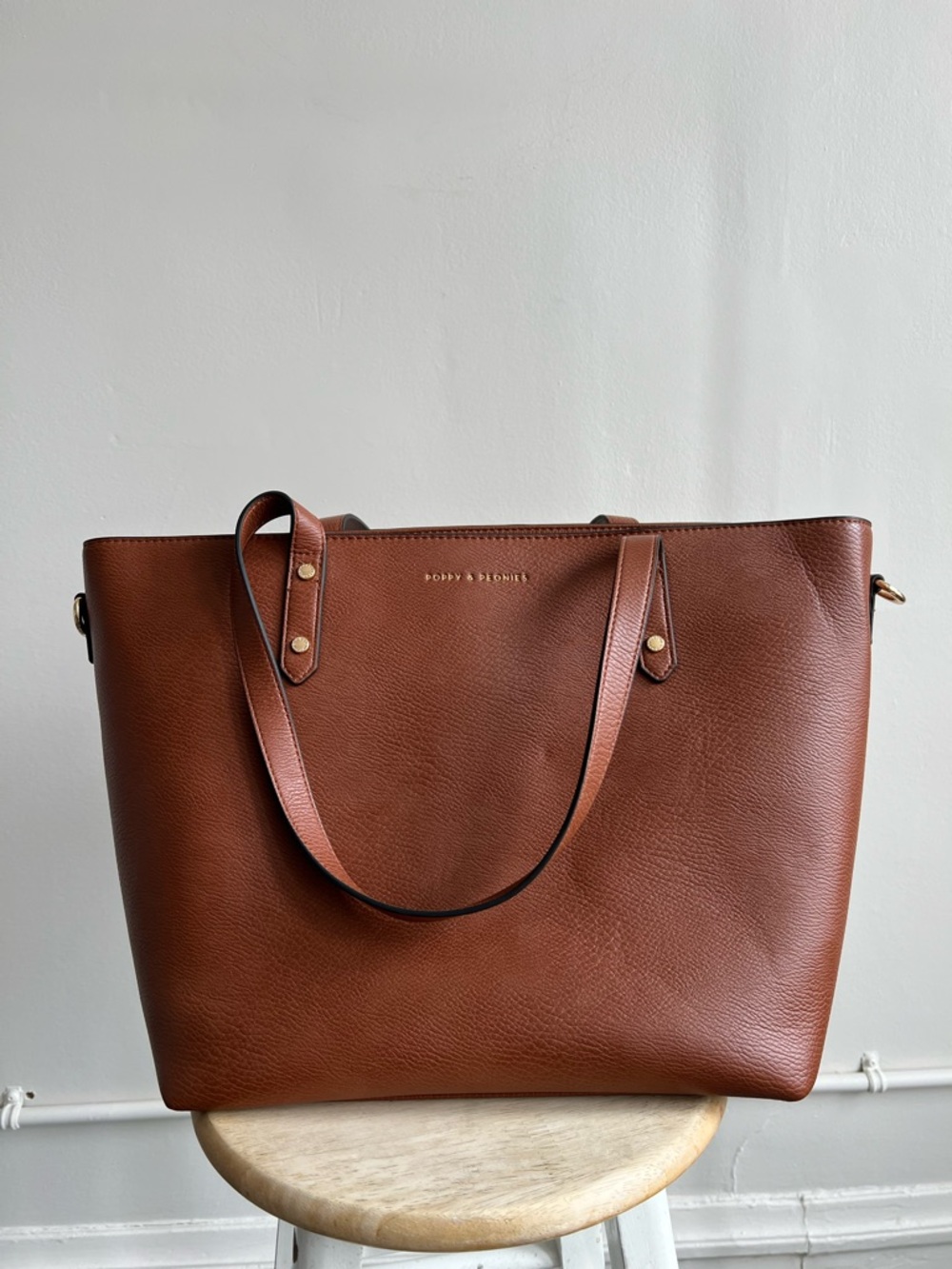 Poppy & Peonies GO-GETTER TOTE in Chestnut —NWOT